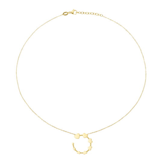 Collier en acier doré, coeur