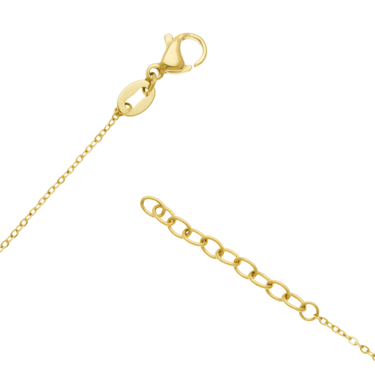 Collier en acier doré, coeur