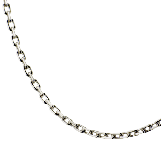 Chaîne en argent rhodié maille forçat