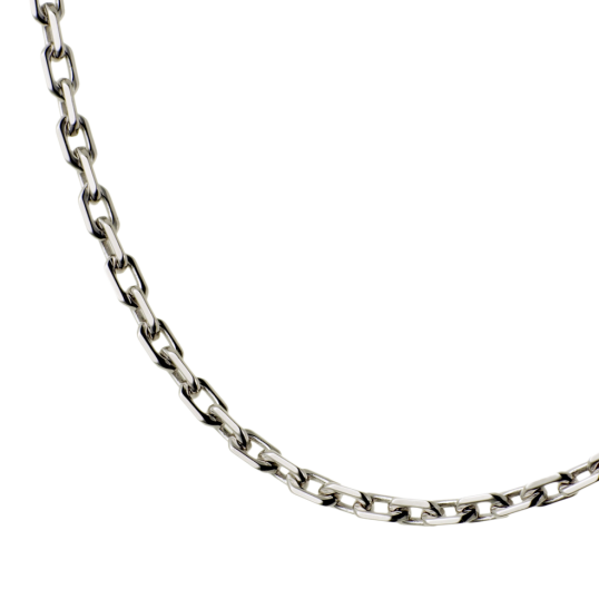 Chaîne en argent rhodié maille forçat