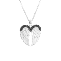 Collier en argent rhodié et oxydes de zirconium, ailes