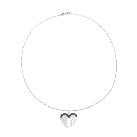 Collier en argent rhodié et oxydes de zirconium, ailes