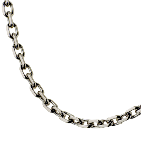 Chaine en argent rhodié maille forçat