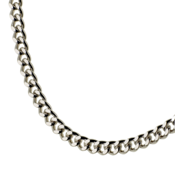 Chaine en argent rhodié maille gourmette