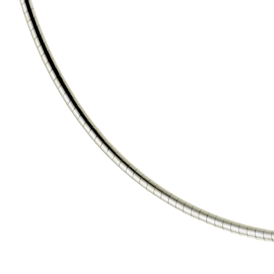Collier câble en argent rhodié maille oméga
