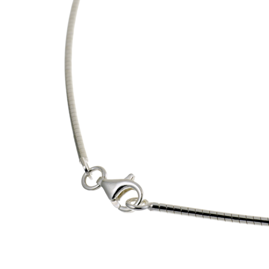 Collier câble en argent rhodié maille oméga