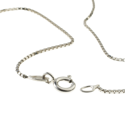 Collier en argent rhodié, oxydes de zirconium et maille vénitienne