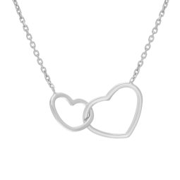 Collier en argent rhodié, coeur