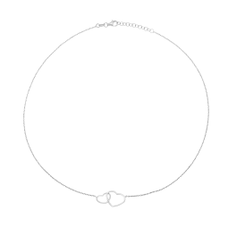 Collier en argent rhodié, coeur