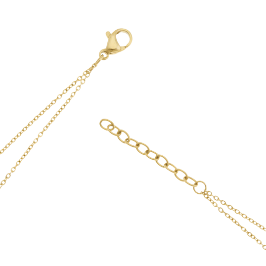 Collier en acier doré et pierre synthétique