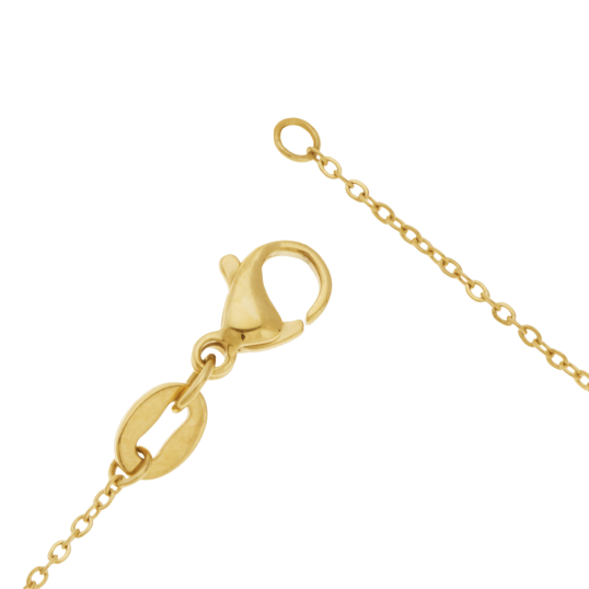 Collier sautoir en acier doré et laque