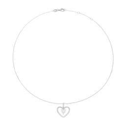 Collier en argent rhodié et oxyde de zirconium, coeur