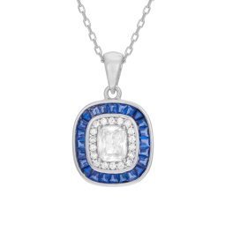 Collier en argent rhodié et oxydes de zirconium