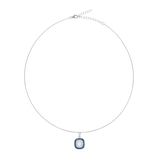 Collier en argent rhodié et oxydes de zirconium