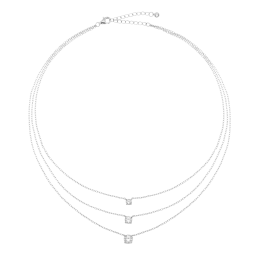 Collier en argent rhodié et oxydes de zirconium