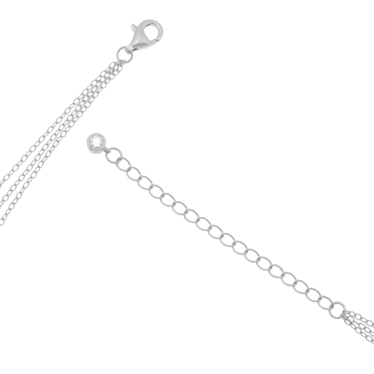 Collier en argent rhodié et oxydes de zirconium