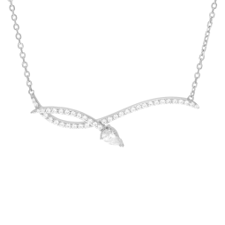 Collier en argent rhodié et oxydes de zirconium