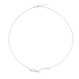 Collier en argent rhodié et oxydes de zirconium
