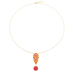 Collier en acier doré et laque
