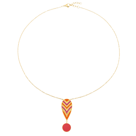 Collier en acier doré et laque