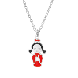 Collier en argent rhodié et laque