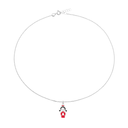 Collier en argent rhodié et laque