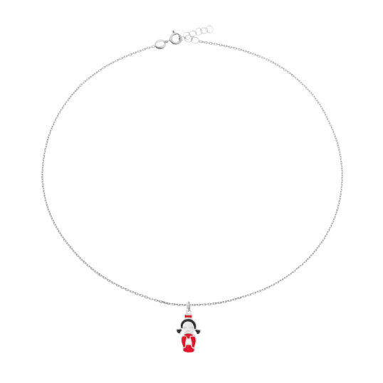 Collier en argent rhodié et laque
