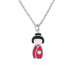 Collier en argent rhodié et laque