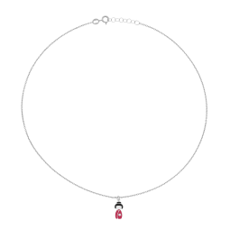 Collier en argent rhodié et laque