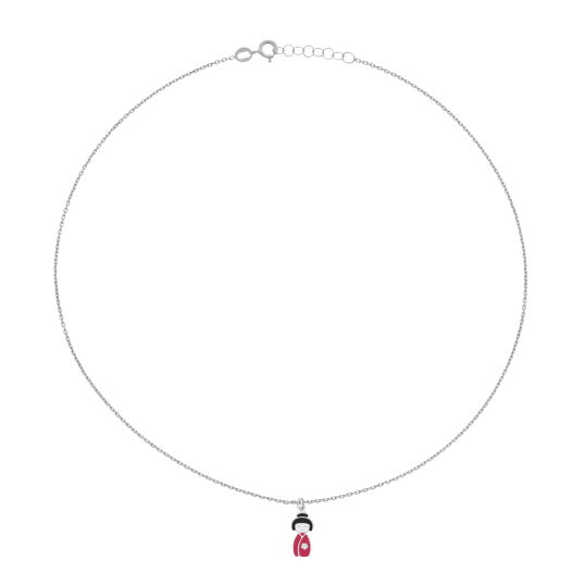 Collier en argent rhodié et laque