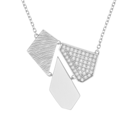 Collier en argent rhodié et oxydes de zirconium