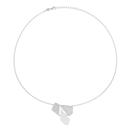 Collier en argent rhodié et oxydes de zirconium