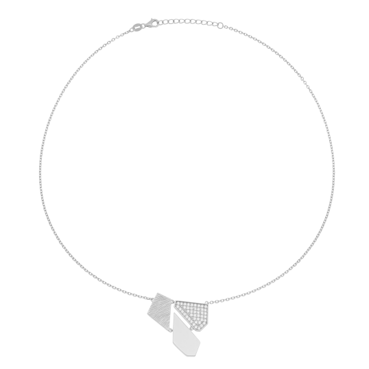 Collier en argent rhodié et oxydes de zirconium