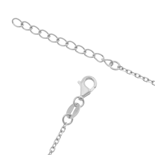 Collier en argent rhodié et oxydes de zirconium