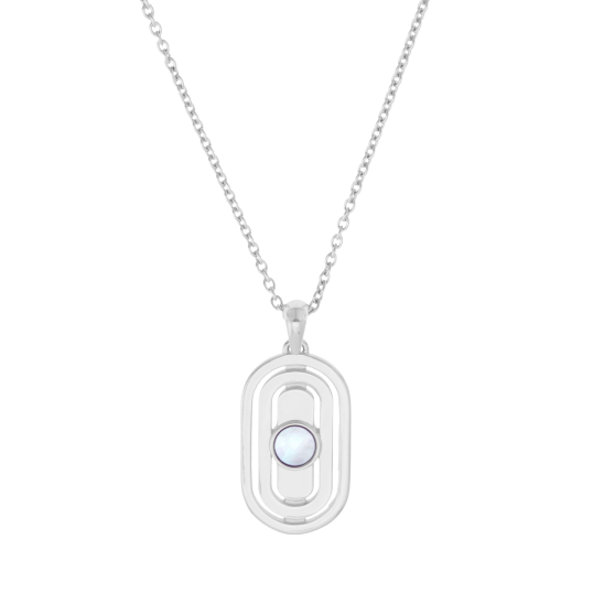 Collier en argent rhodié et nacre