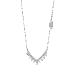 Collier en argent rhodié et oxydes de zirconium
