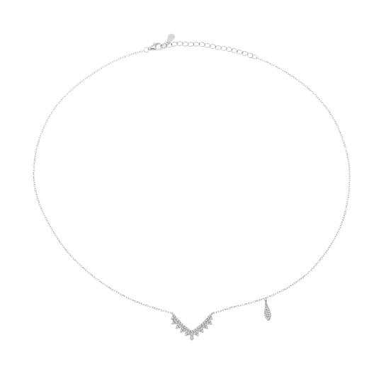 Collier en argent rhodié et oxydes de zirconium
