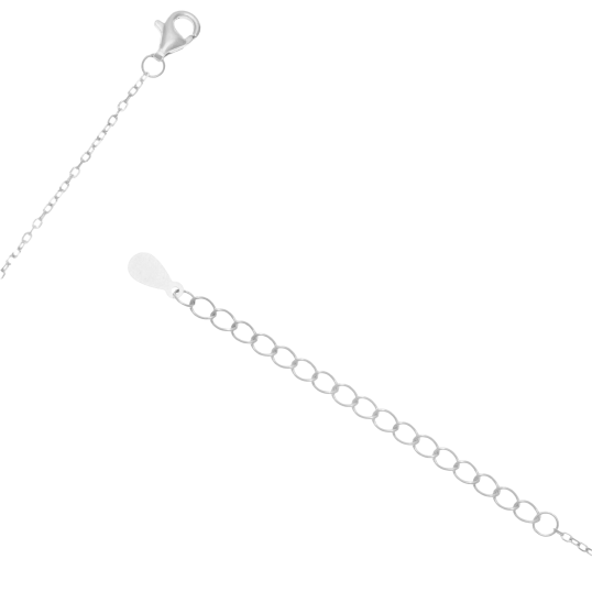 Collier en argent rhodié et oxydes de zirconium