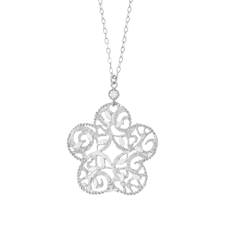 Collier en argent rhodié et oxyde de zirconium
