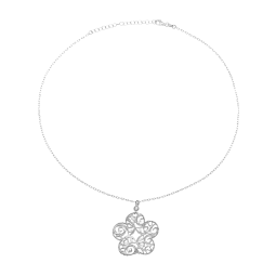 Collier en argent rhodié et oxyde de zirconium