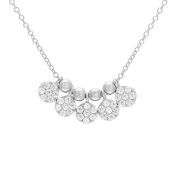 Collier en argent rhodié et oxydes de zirconium