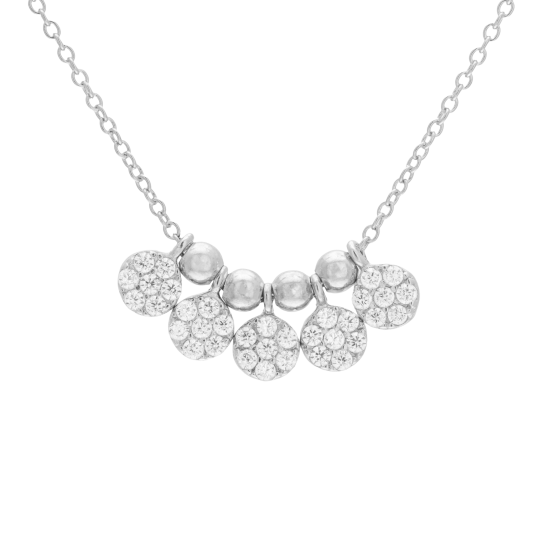 Collier en argent rhodié et oxydes de zirconium