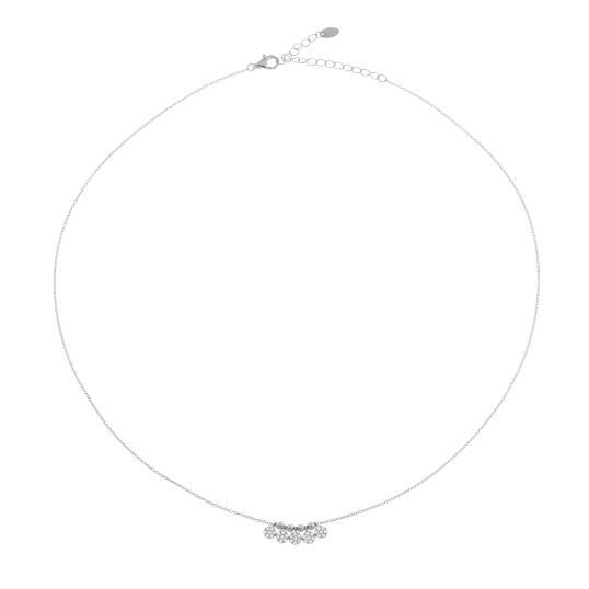 Collier en argent rhodié et oxydes de zirconium