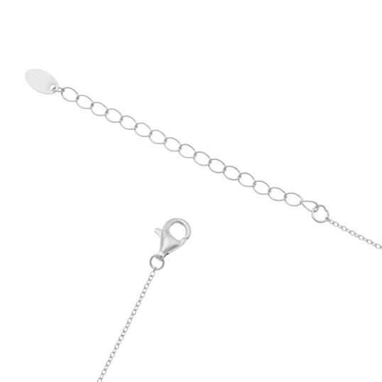 Collier en argent rhodié et oxydes de zirconium