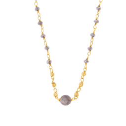 Collier en argent doré et pierres synthétiques