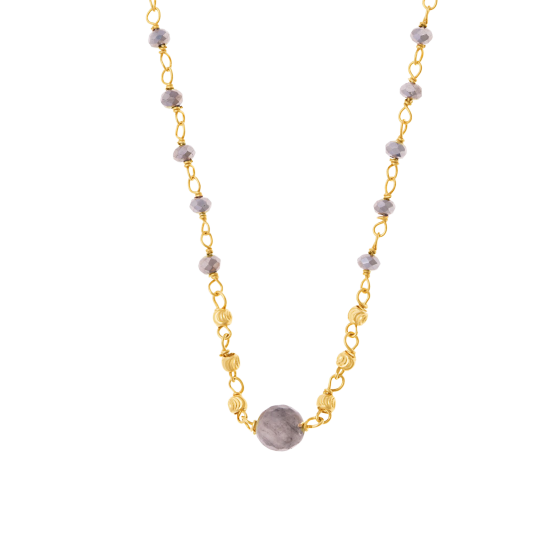 Collier en argent doré et pierres synthétiques