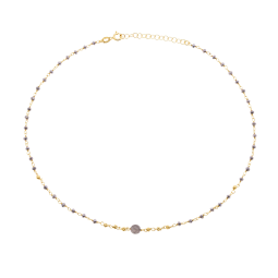 Collier en argent doré et pierres synthétiques
