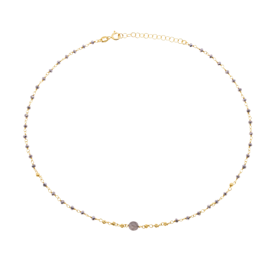 Collier en argent doré et pierres synthétiques