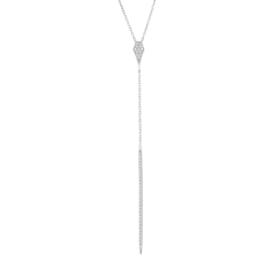 Collier en argent rhodié et oxydes de zirconium