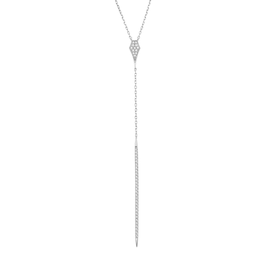 Collier en argent rhodié et oxydes de zirconium